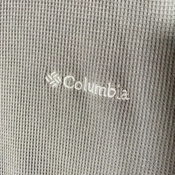Columbia Men's Size XL Long Sleeve Omni-Wick Thermal Waffle Logo Knit Shirt Gray - Picture 8 of 14